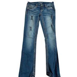 Amethyst Jeans Blue Flare Wide Leg Denim size 5